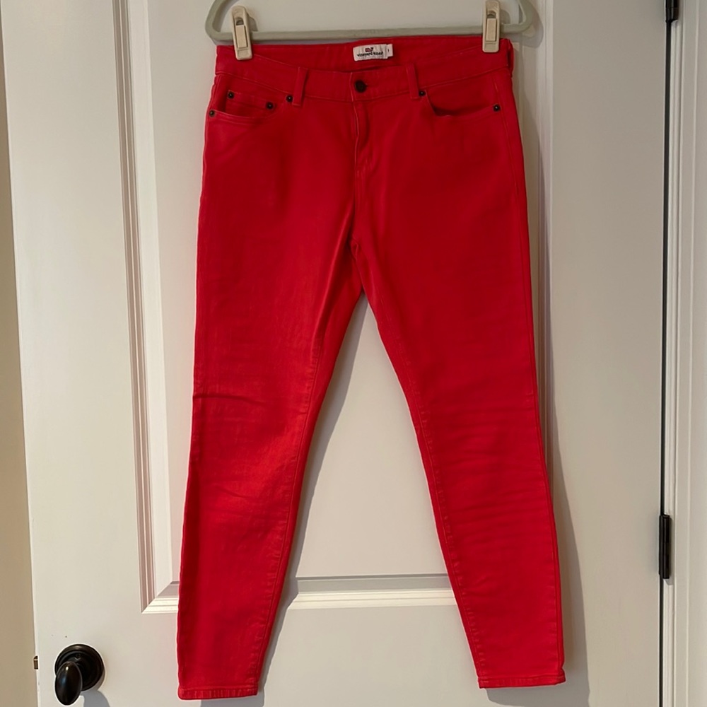 Vineyard Vines Red Slim Pants